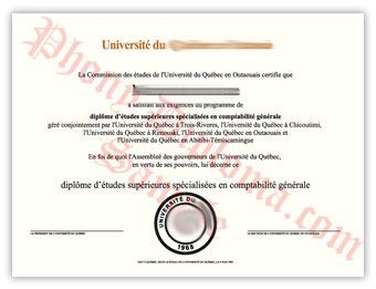 Universite du Quebec en Outaouais - Fake Diploma Sample from Canada
